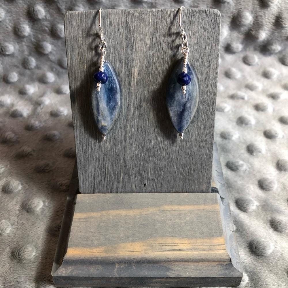 Kyanite and Lapis Lazuli Earrings